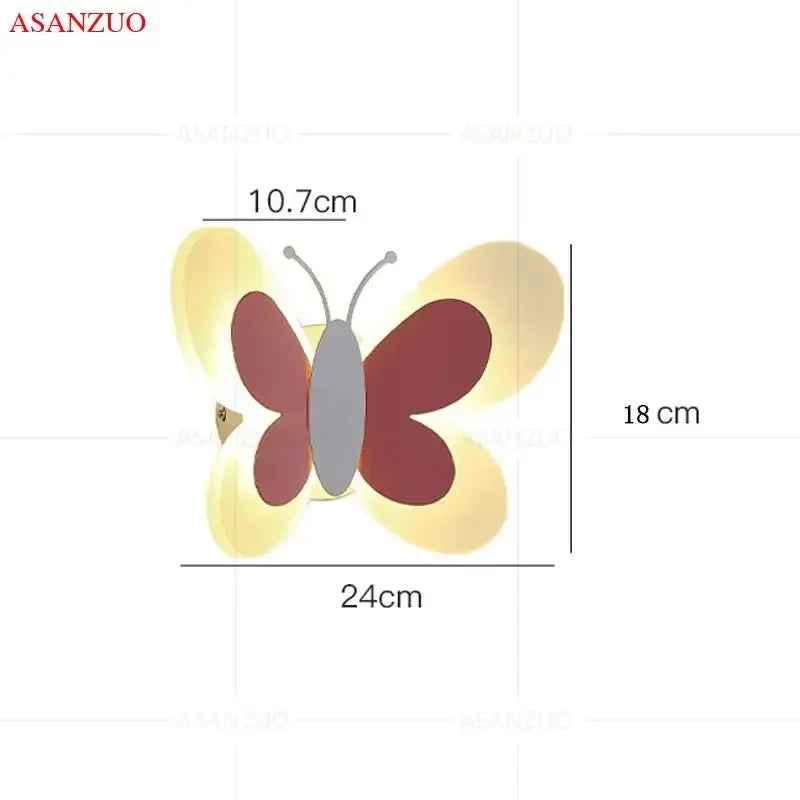 applique murale led papillon décorative pour chambre d'enfant - vue 7 sur 8