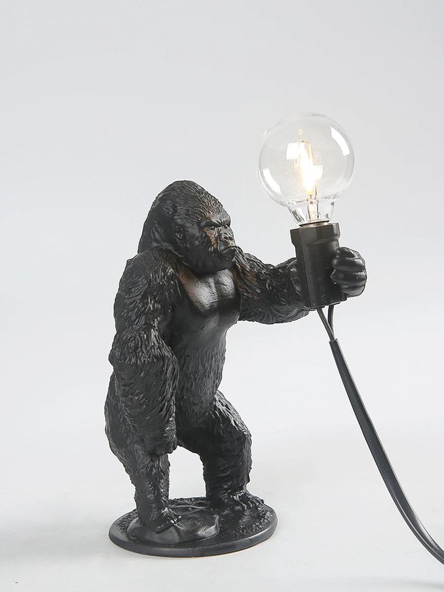 lampe à poser nordique king kong en résine personnalisable animaux - vue 10 sur 15