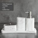 ensemble d'accessoires en marbre blanc pour salle de bain