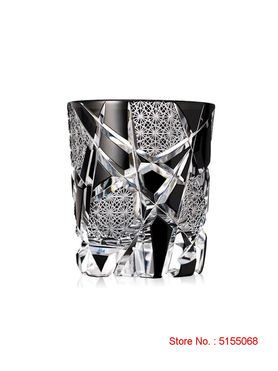 Verre cristal style edo kiriko motif eclairs sculpte