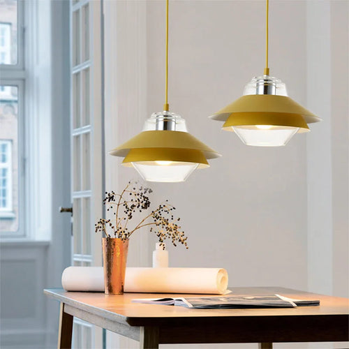 SANDYHA Lustre moderne Macaron verre suspension LED lampe chambre étude salon Lustre Para Sala De Jantar éclairage décor lumières