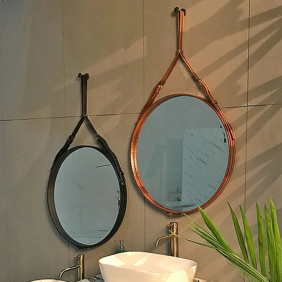 miroirs décoratifs ronds en bois pour décoration intérieure - vue 5 sur 7