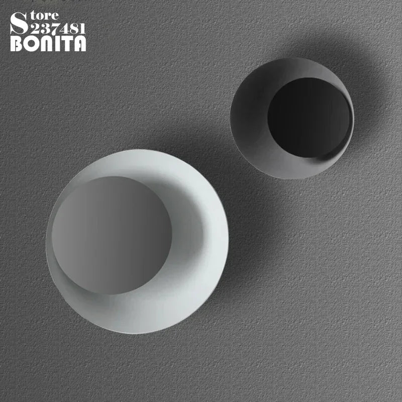 applique murale moderne rotative led design nordique en fer rond - vue 5 sur 15