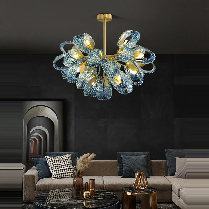 lustre en verre cristal LED pour un éclairage élégant - vue 6 sur 21
