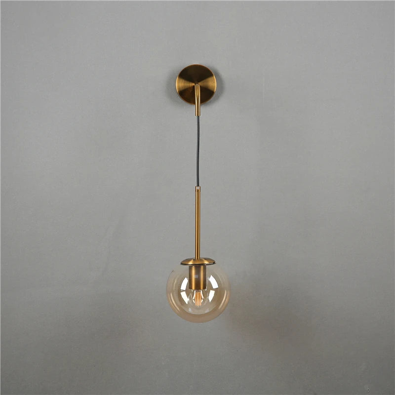 applique murale led vintage post-moderne boule de verre nordique - vue 7 sur 15