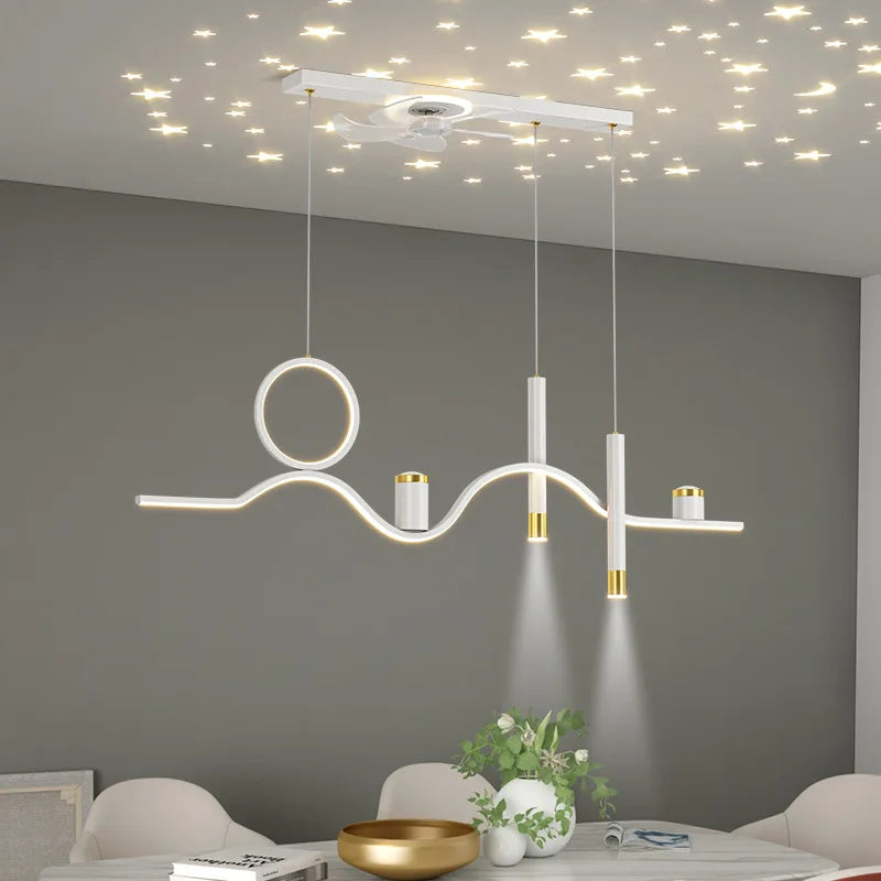 Plafonnier LED à couleur changeante décor nordique luminaria de teto lustres plafond verre plafonnier cuisine lumière - vue 4 sur 8