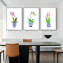 vase à fleurs aquarelle art mural nordique décoratif pour intérieur