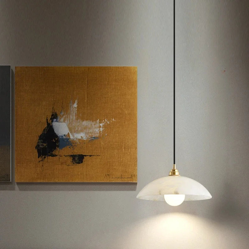 lustre en marbre naturel design nordique pour décoration intérieure - vue 5 sur 7