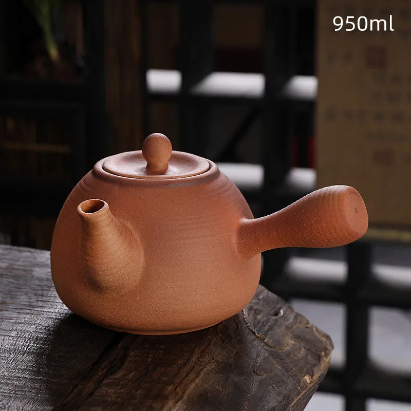 Théière céramique brute style kung fu artisanale rétro