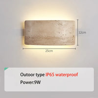 applique murale led wabi-sabi étanche pour jardin extérieur