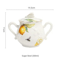 Assiette ceramique motif citron style europeen pour service