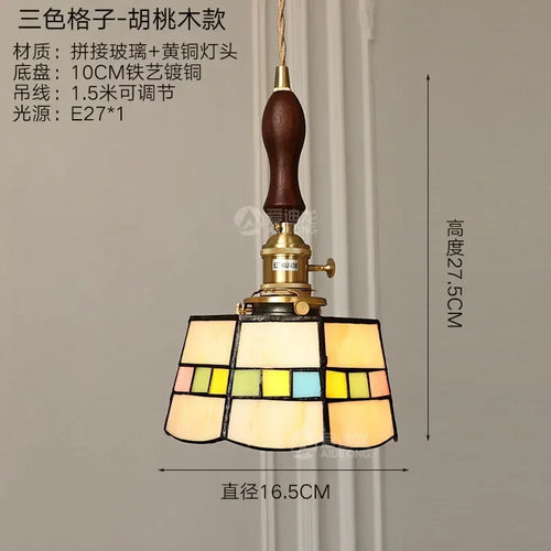 lustre en verre fait main style tiffany pour décoration intérieure - vue 13 sur 15