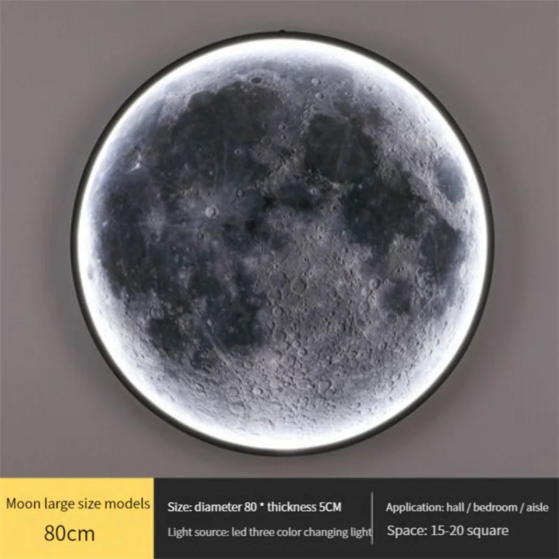 applique murale led en forme de lune pour décoration intérieure - vue 8 sur 17