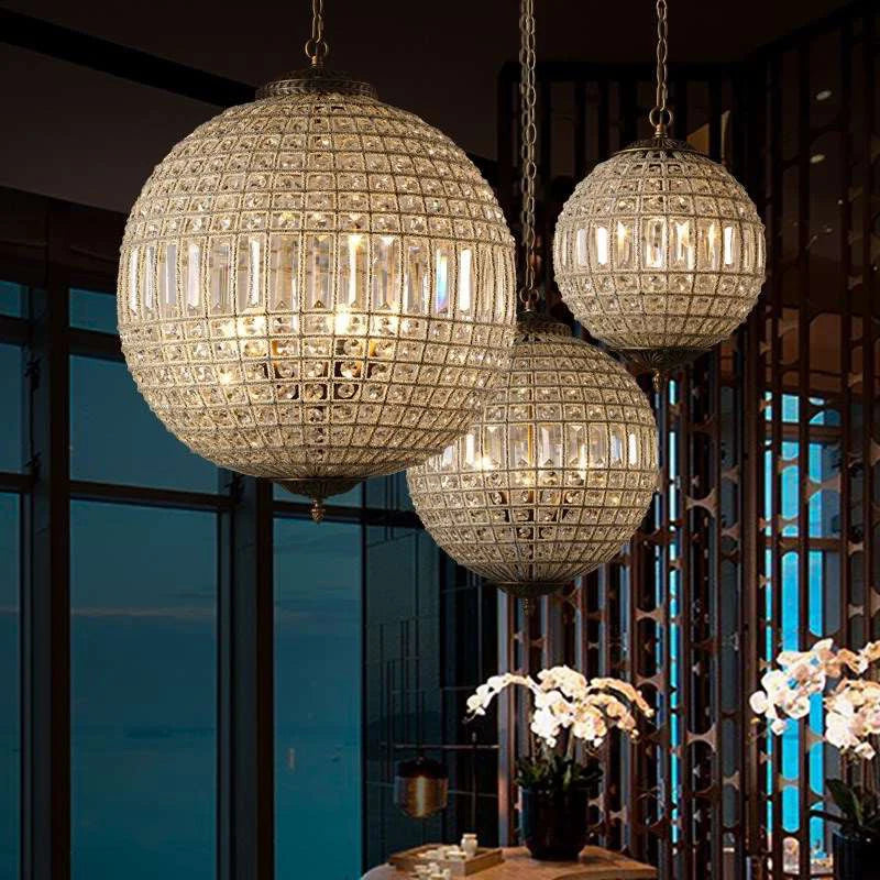 Suspension Lampe K9 Cristal Style Cour Médiévale