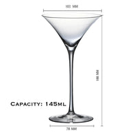 Verre cocktail design élégant pour margarita champagne vin