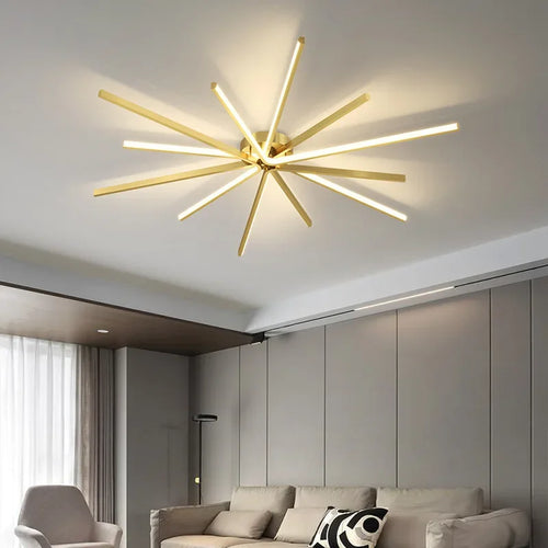 plafonnier led moderne en cuivre pour décoration artistique
