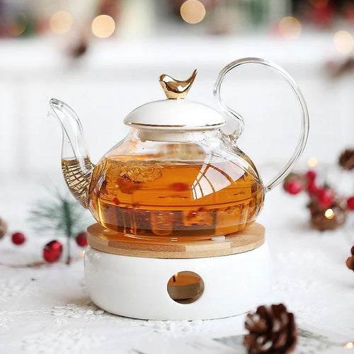 Service à thé vintage en porcelaine avec chauffe théière