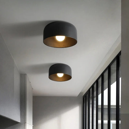 Lampes de plafond noires blanches modernes LED E27 plafonnier d'entrée pour balcon allée hôtel couloir éclairage lampes en fer en métal 220 V - vue 4 sur 8