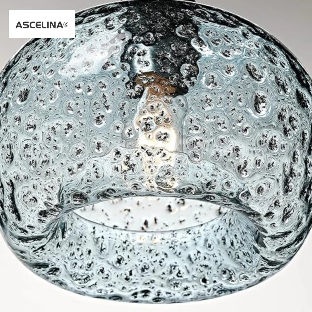 lustre suspendu en verre vintage avec bulles d'air - vue 10 sur 10