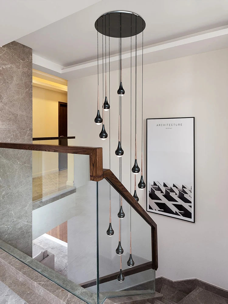suspension moderne à led pour escalier et intérieur - vue 4 sur 16
