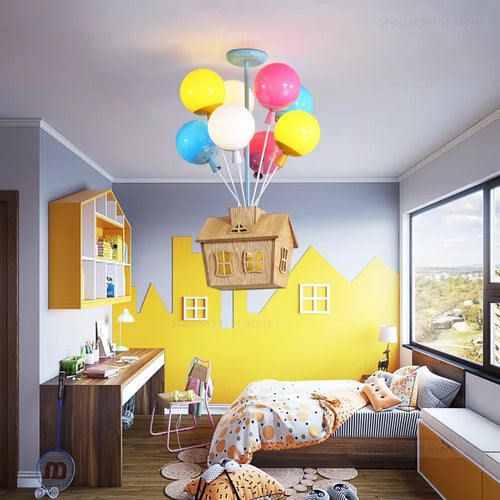 suspension moderne led ballon dessin animé pour enfants