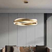 Lustres de cercle noir d'or de luxe décoration de la maison suspension pour salon Restaurant Hall lampes suspendues de plafond en acrylique