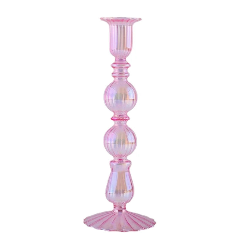 bougeoirs rétro coniques haut en verre pour décoration - vue 21 sur 32