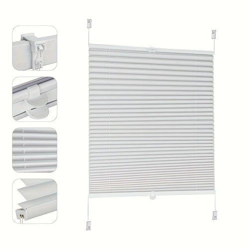 Store plissé occultant sans perçage pour fenêtre