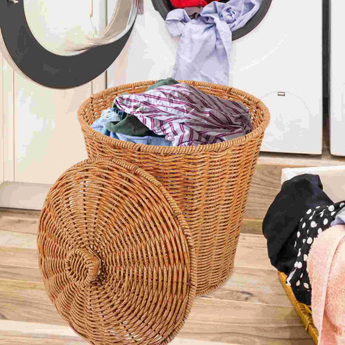 poubelle en osier pour rangement linge et déchets - vue 7 sur 7