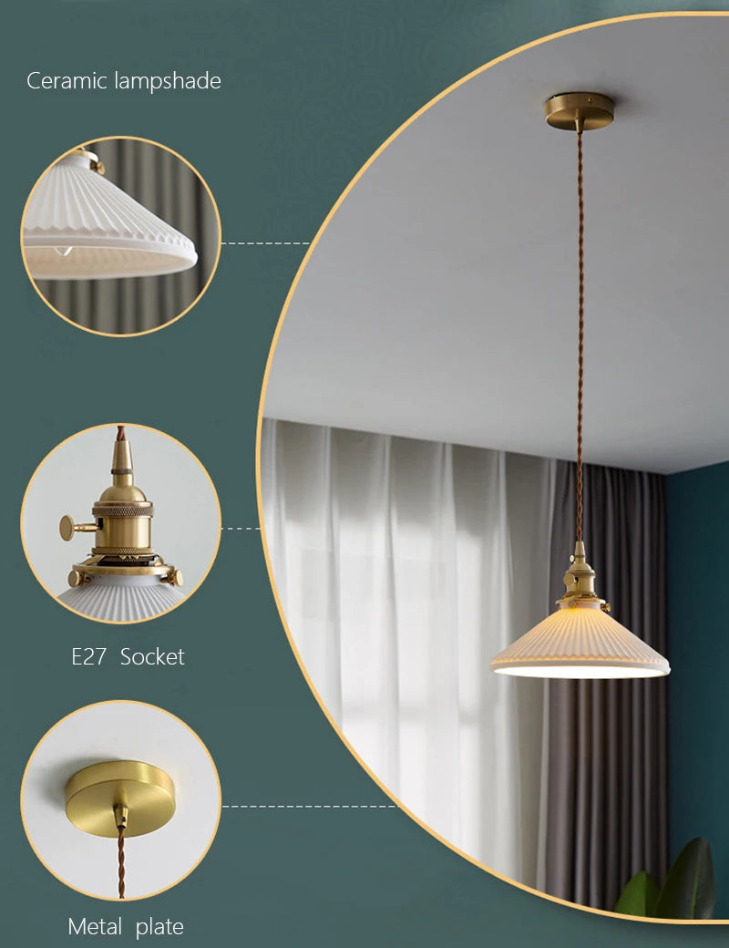Lustre led japonais nordique luxe - vue 4 sur 10