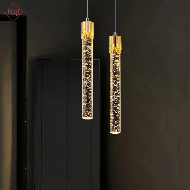 Suspension modernes chambre de luxe Led cristal lampe nordique décoration lampes suspendues pour plafond chambre décor plafonnier - vue 3 sur 10