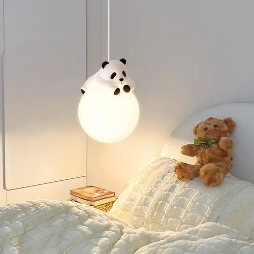 Résine Panda lampes suspendues chambre d'enfants suspension chambre chevet lustre pour bébé enfants crèche école Panda lumière