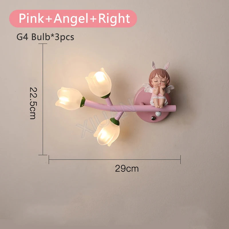 applique murale led g4 fille lapin fleur pour enfants - vue 12 sur 22