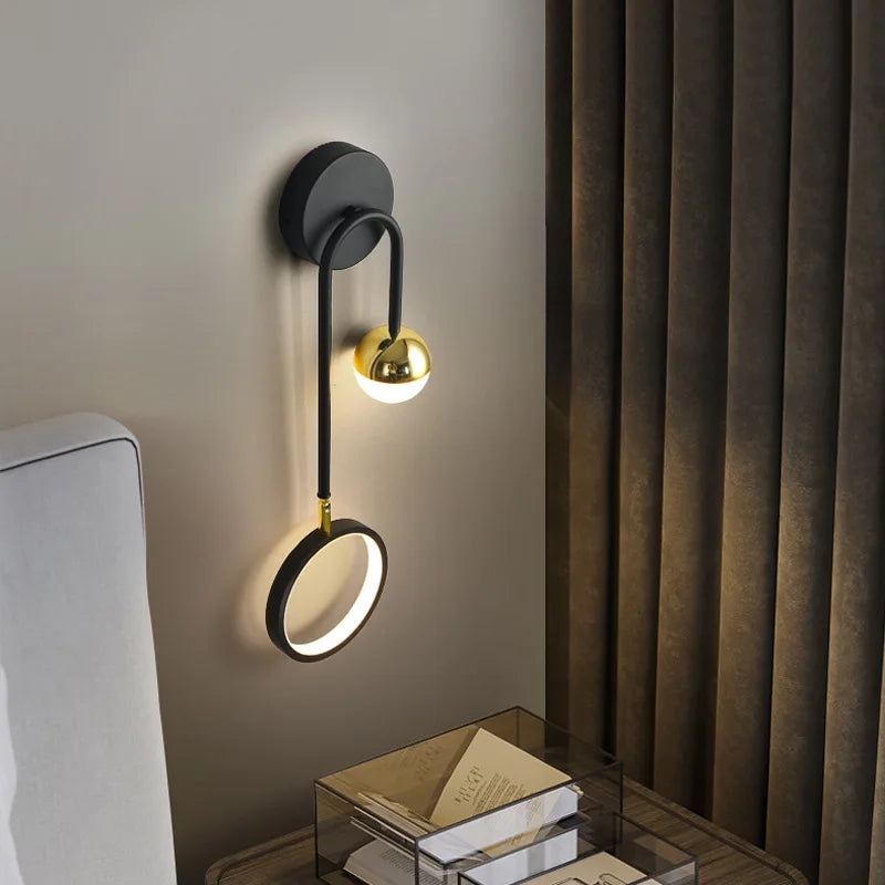 applique murale led rotative moderne nordique de luxe décorative - vue 3 sur 9