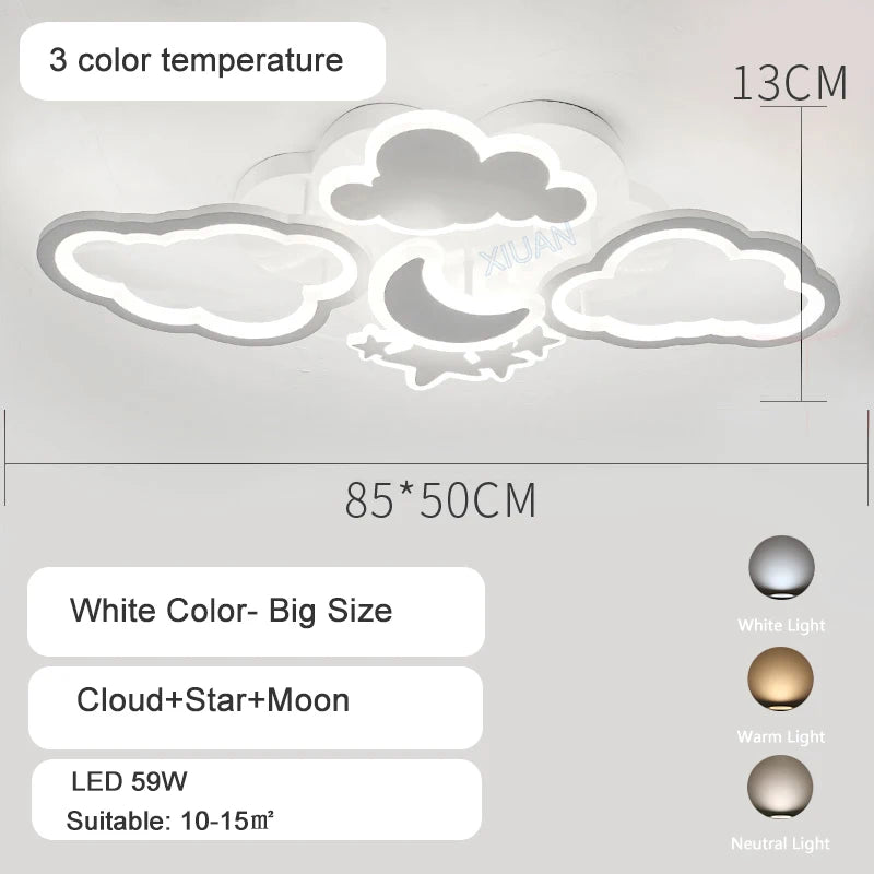 lustre led moderne en forme de lune étoile nuage pour enfants