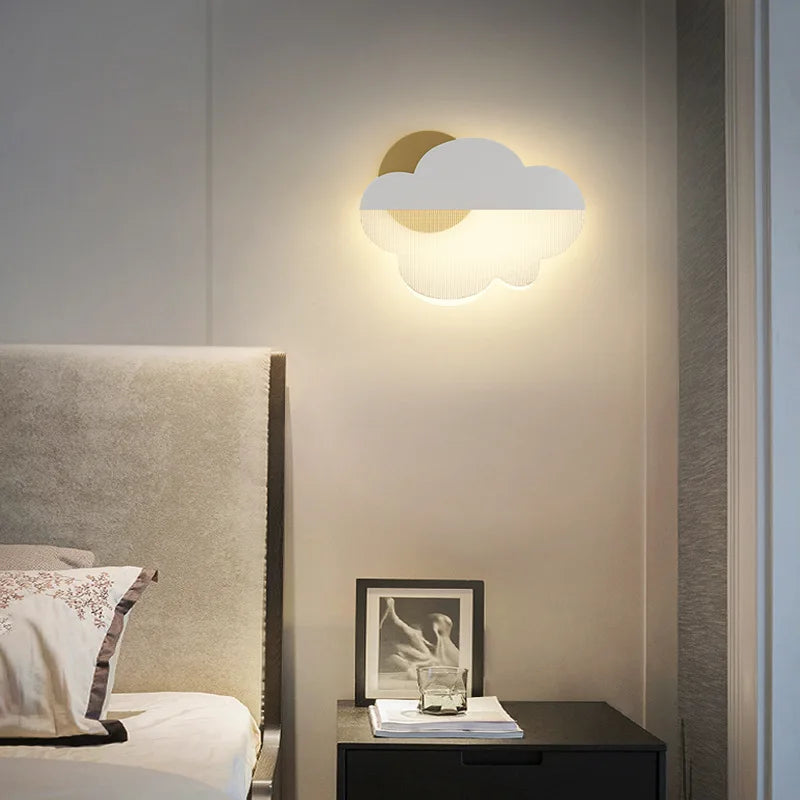 applique murale led en acrylique forme nuage pour chambre d'enfant