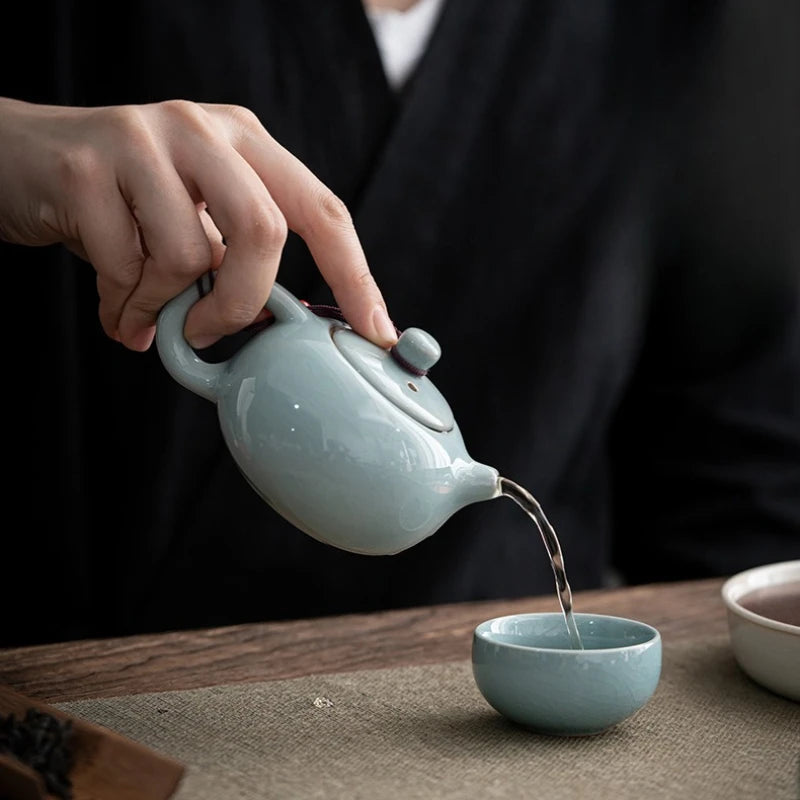 Théière céramique ge yao craquelé style xishi - vue 4 sur 7