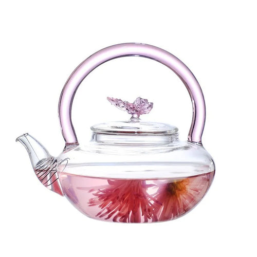 Theiere papillon verre borosilicate resistant chaleur 500ml