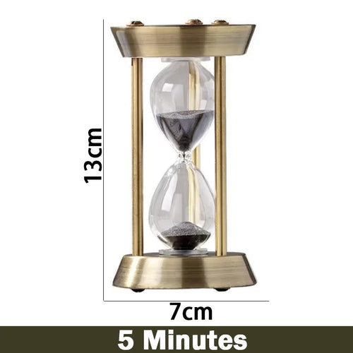 horloge sablier rétro en métal pour décoration et chronométrage - vue 12 sur 15