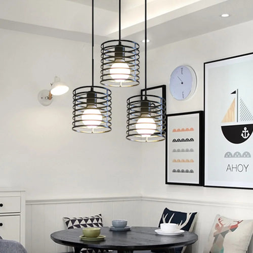 Suspension cylindrique Cage en fer