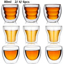 Ensemble tasses expresso double paroi verre 80 ml