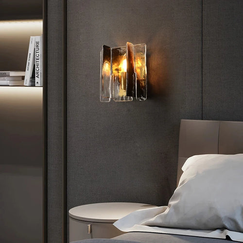 applique murale en verre et cuivre design nordique élégant - vue 5 sur 7