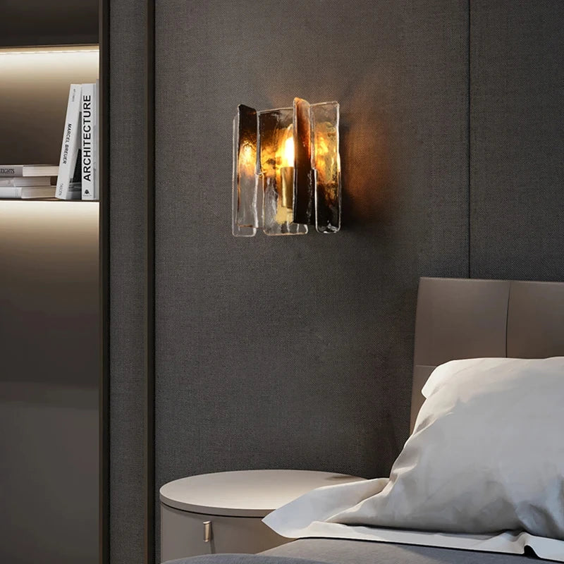 applique murale en verre et cuivre design nordique élégant - vue 4 sur 7