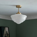 suspension led en verre avec prise en cuivre nordique moderne