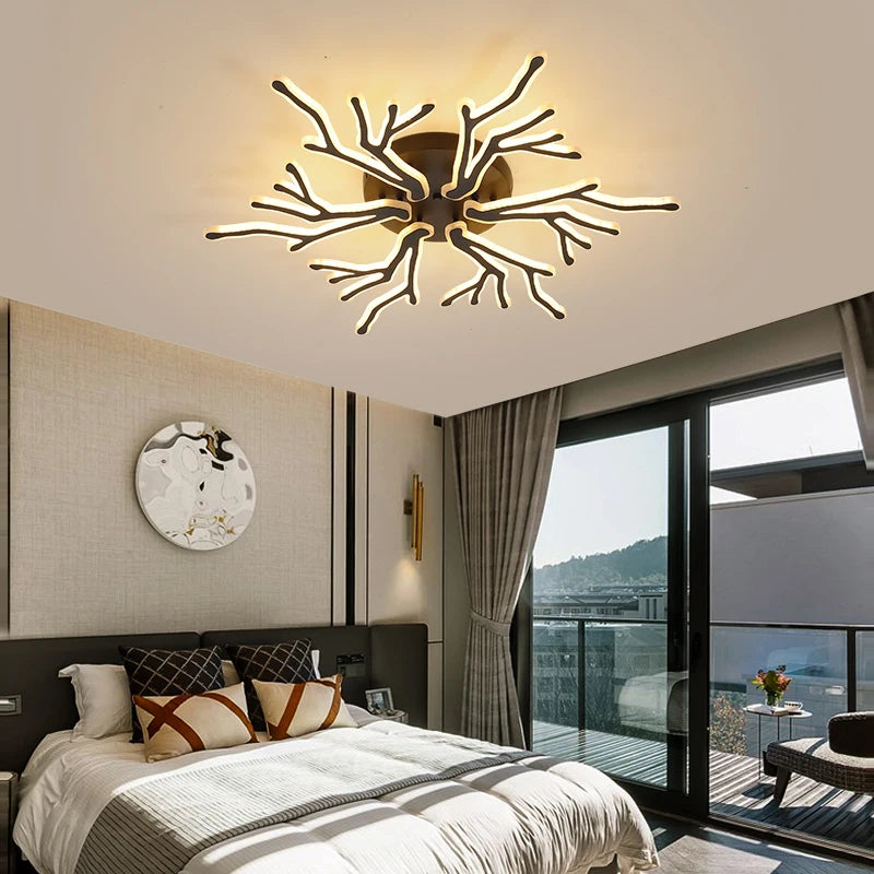 lustre créatif en forme de branche moderne en fer pour décoration intérieure - vue 3 sur 16