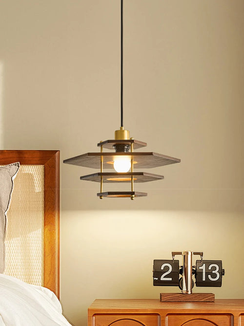 lustre en bois massif style médiéval pour restaurant et bar - vue 3 sur 10