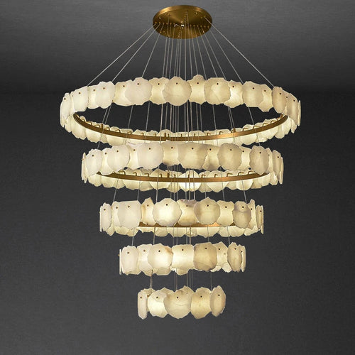 lustre en marbre naturel espagnol de grand luxe pour hôtel - vue 6 sur 15