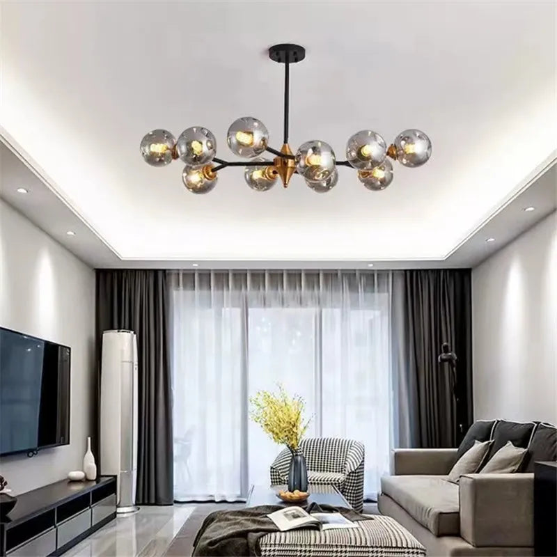 lustre industriel en verre pour intérieur élégant et moderne - vue 6 sur 14