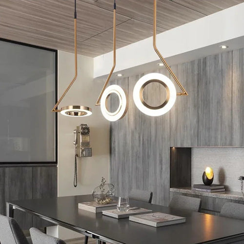 lustre anneau lune suspension moderne pour décoration intérieure