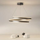 Suspension LED moderne lumières éclairage à la maison anneaux brossés plafond monté lustre éclairage lampe suspendue pour salle à manger chambre